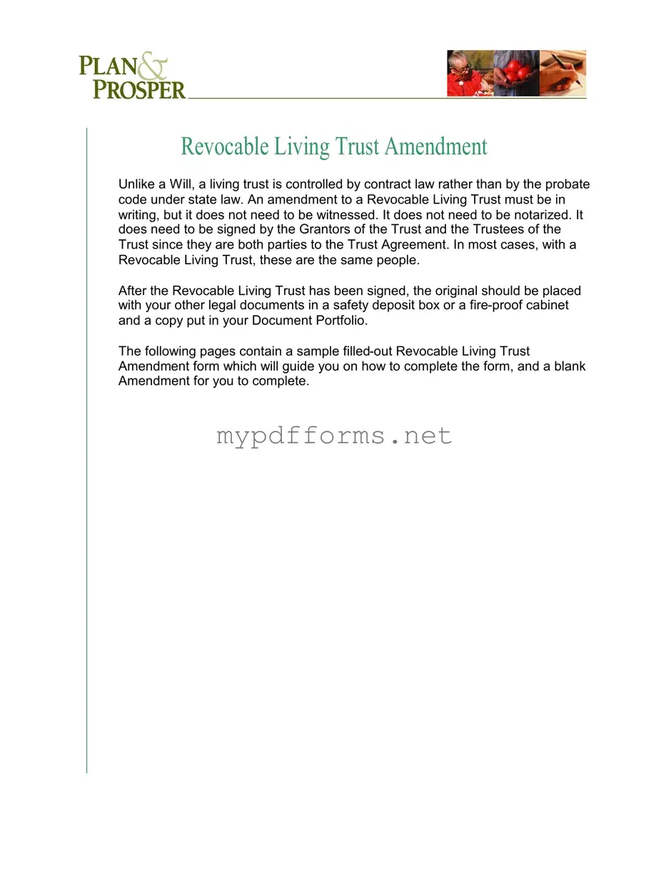 Get Trust Amendment Form in PDF