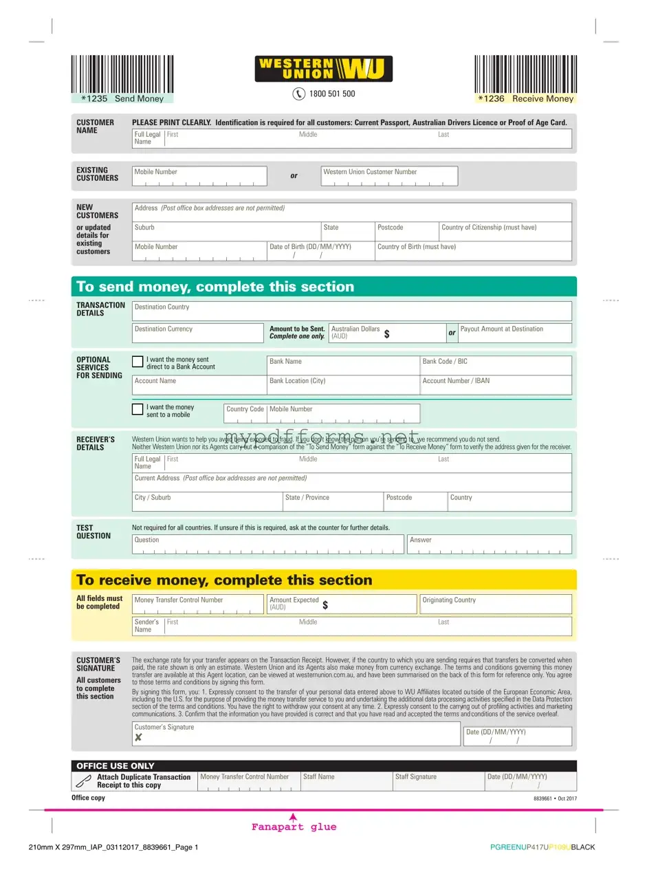 Get Western Union Form in PDF