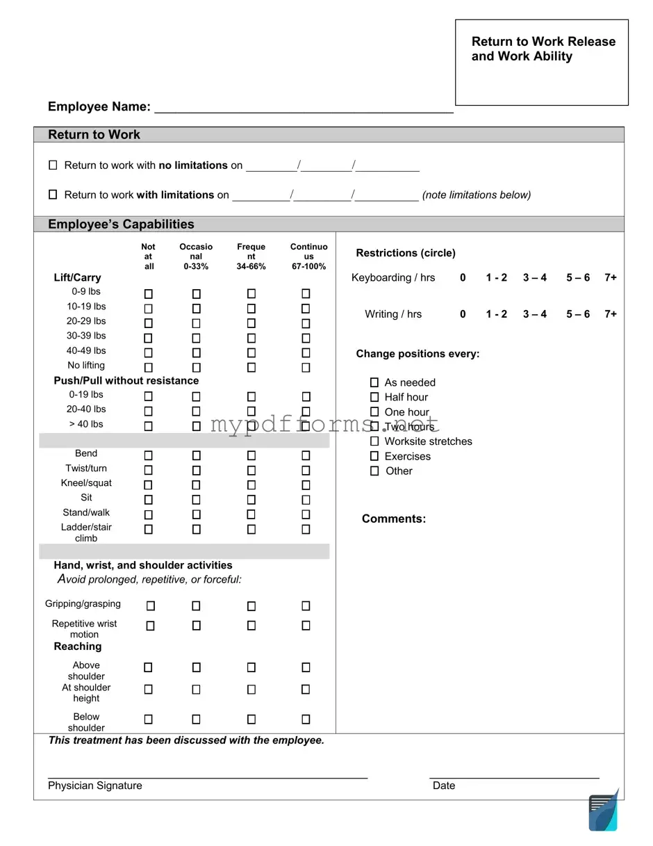 Get Work Release Form in PDF